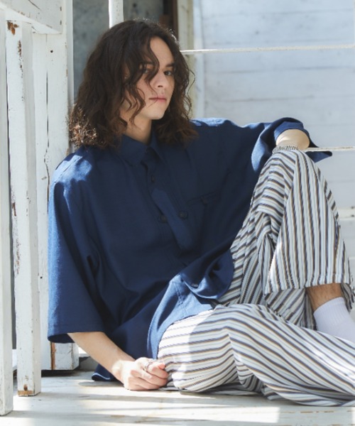 CASPER JOHN（キャスパージョン）の「Gimmick shirts/ギミックシャツ（シャツ/ブラウス・メンズ・ホワイト/チャコールグレー/ライトグレー/ブラック/ベージュ/ネイビー/グレー/ホワイト×ブラック・SMALL/MEDIUM/LARGE）」の8枚目の写真