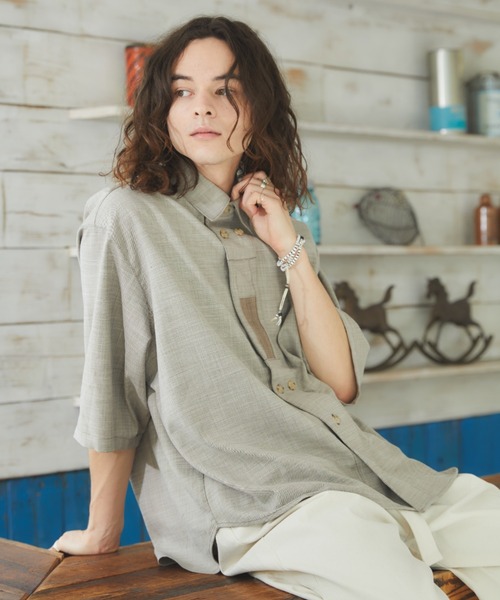 CASPER JOHN（キャスパージョン）の「Gimmick shirts/ギミックシャツ（シャツ/ブラウス・メンズ・ホワイト/チャコールグレー/ライトグレー/ブラック/ベージュ/ネイビー/グレー/ホワイト×ブラック・SMALL/MEDIUM/LARGE）」の17枚目の写真