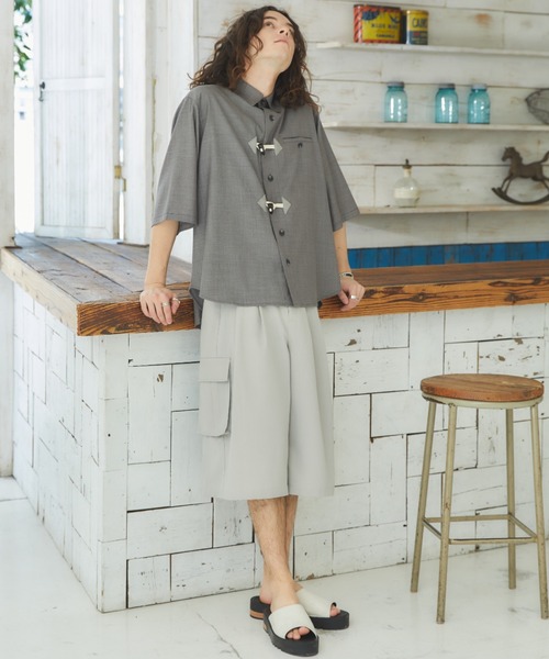 CASPER JOHN（キャスパージョン）の「Gimmick shirts/ギミックシャツ（シャツ/ブラウス・メンズ・ホワイト/チャコールグレー/ライトグレー/ブラック/ベージュ/ネイビー/グレー/ホワイト×ブラック・SMALL/MEDIUM/LARGE）」の22枚目の写真