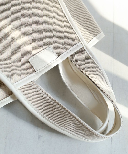 Bab（バブ）の「キャンバスミニトートーバッグ（トートバッグ・レディース・ブラウン/オフホワイト/ブラック・ONESIZE）」の13枚目の写真