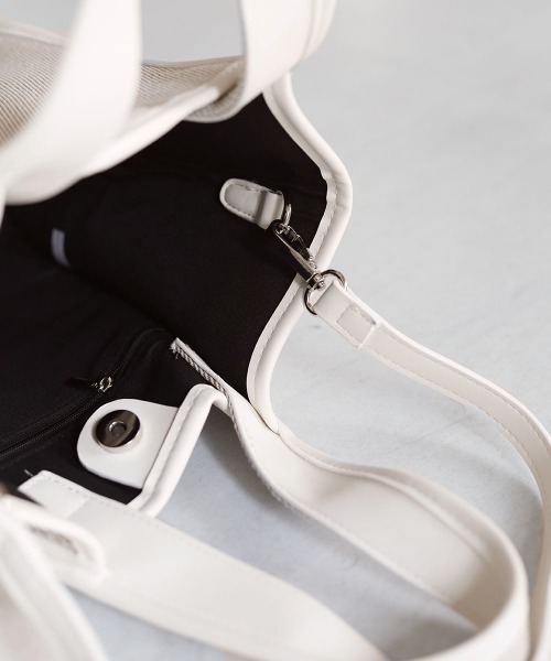 Bab（バブ）の「キャンバスミニトートーバッグ（トートバッグ・レディース・ブラウン/オフホワイト/ブラック・ONESIZE）」の16枚目の写真