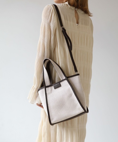 Bab（バブ）の「キャンバスミニトートーバッグ（トートバッグ・レディース・ブラウン/オフホワイト/ブラック・ONESIZE）」の21枚目の写真