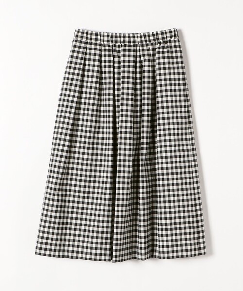 SHIPS any（シップス エニィ）の「SHIPS any:〈ウォッシャブル〉ランダムタック ギンガムチェック フレア ミディ スカート（スカート・レディース・ブラック・36/38）」の2枚目の写真