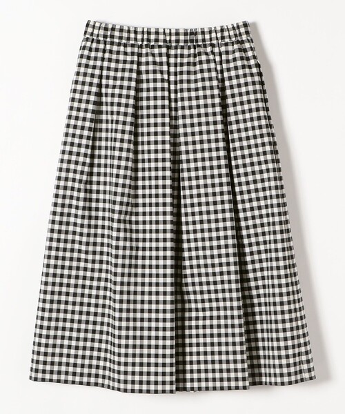 SHIPS any（シップス エニィ）の「SHIPS any:〈ウォッシャブル〉ランダムタック ギンガムチェック フレア ミディ スカート（スカート・レディース・ブラック・36/38）」の4枚目の写真