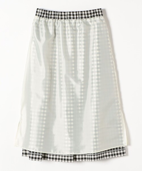 SHIPS any（シップス エニィ）の「SHIPS any:〈ウォッシャブル〉ランダムタック ギンガムチェック フレア ミディ スカート（スカート・レディース・ブラック・36/38）」の10枚目の写真