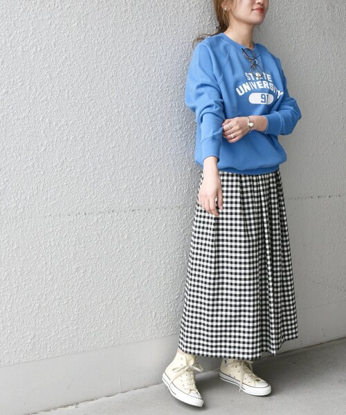 SHIPS any（シップス エニィ）の「SHIPS any:〈ウォッシャブル〉ランダムタック ギンガムチェック フレア ミディ スカート（スカート・レディース・ブラック・36/38）」の17枚目の写真
