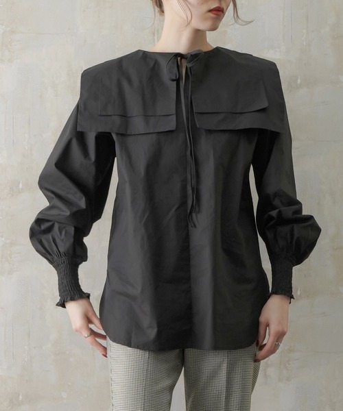 Lull（ルル）の「【Lull / ルル】2wayセーラーカラーブラウス（シャツ/ブラウス・レディース・ホワイト/ライトブルー/ブラック・ONESIZE）」の13枚目の写真