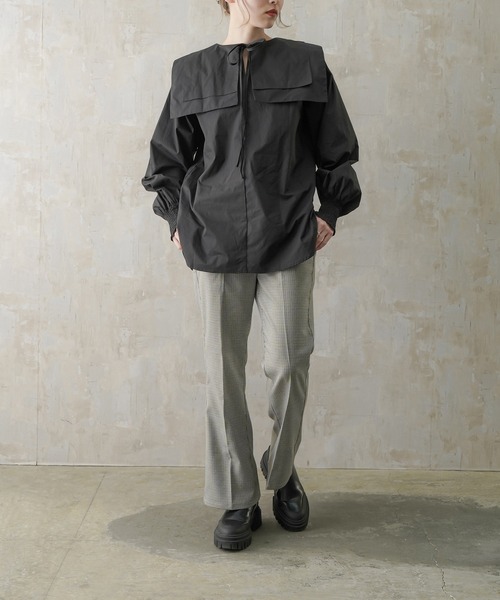 Lull（ルル）の「【Lull / ルル】2wayセーラーカラーブラウス（シャツ/ブラウス・レディース・ホワイト/ライトブルー/ブラック・ONESIZE）」の14枚目の写真