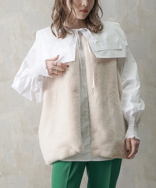 Lull（ルル）の「【Lull / ルル】2wayセーラーカラーブラウス（シャツ/ブラウス・レディース・ホワイト/ライトブルー/ブラック・ONESIZE）」の10枚目の写真