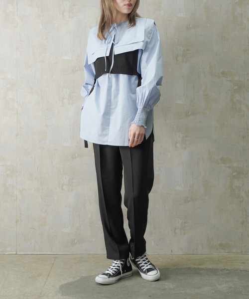 Lull（ルル）の「【Lull / ルル】2wayセーラーカラーブラウス（シャツ/ブラウス・レディース・ホワイト/ライトブルー/ブラック・ONESIZE）」の7枚目の写真