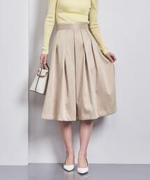 UNITED ARROWS | <UNITED ARROWS>P サテン ツイル タックスカート B(スカート)