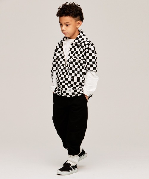 Smoothy（スムージー）の「Smoothy Checkered flag shirts / スムージー チェッカーフラッグシャツ（シャツ/ブラウス・キッズ・ブラック/レッド・S/M/L/XL）」の2枚目の写真