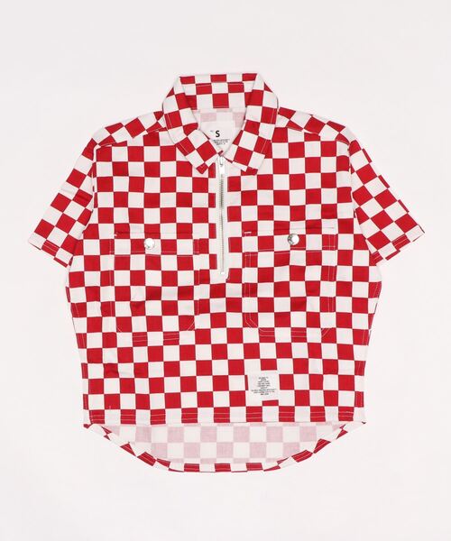 Smoothy（スムージー）の「Smoothy Checkered flag shirts / スムージー チェッカーフラッグシャツ（シャツ/ブラウス・キッズ・ブラック/レッド・S/M/L/XL）」の4枚目の写真