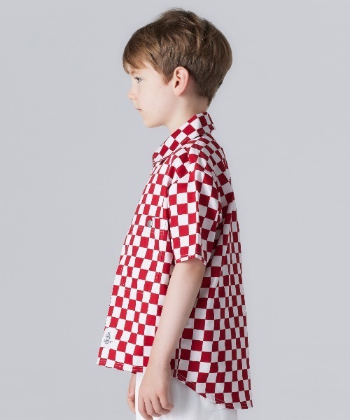Smoothy（スムージー）の「Smoothy Checkered flag shirts / スムージー チェッカーフラッグシャツ（シャツ/ブラウス・キッズ・ブラック/レッド・S/M/L/XL）」の7枚目の写真