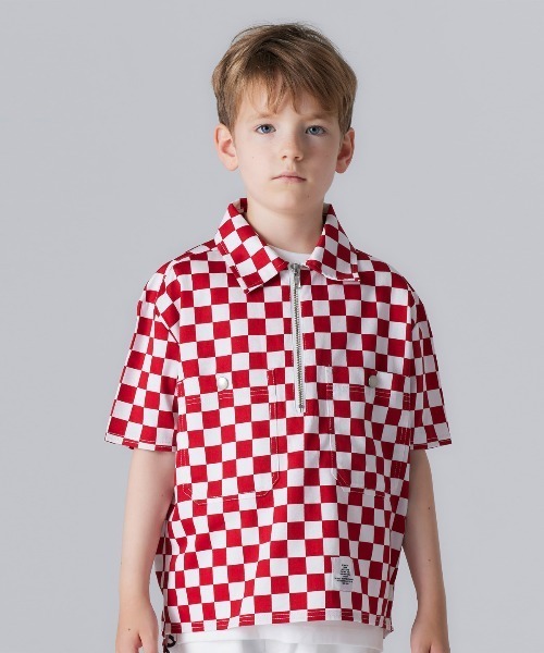 Smoothy（スムージー）の「Smoothy Checkered flag shirts / スムージー チェッカーフラッグシャツ（シャツ/ブラウス・キッズ・ブラック/レッド・S/M/L/XL）」の8枚目の写真