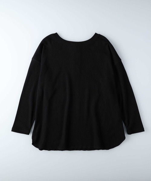 HONEYSUCKLE ROSE（ハニーサックルローズ）の「【HONEYSUCKLE ROSE】バックヘンリーロンＴ（Tシャツ/カットソー・レディース・オフホワイト/ブラック・M/L）」の14枚目の写真