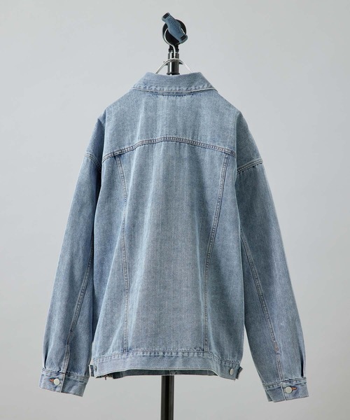re_k by JUNRED（レクバイジュンレッド）の「【　re_k by JUNRED　】BIGデニムサイドジップGジャン（デニムジャケット・メンズ・ブルー/ブラック・L/M/S）」の3枚目の写真