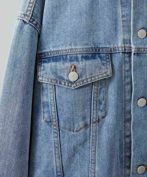 re_k by JUNRED（レクバイジュンレッド）の「【　re_k by JUNRED　】BIGデニムサイドジップGジャン（デニムジャケット・メンズ・ブルー/ブラック・L/M/S）」の5枚目の写真