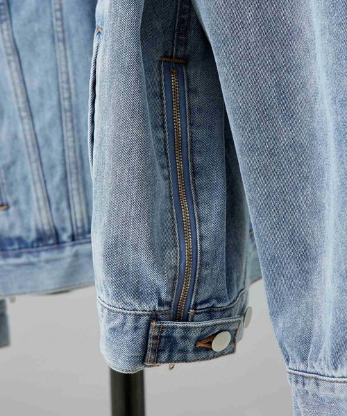 re_k by JUNRED（レクバイジュンレッド）の「【　re_k by JUNRED　】BIGデニムサイドジップGジャン（デニムジャケット・メンズ・ブルー/ブラック・L/M/S）」の9枚目の写真