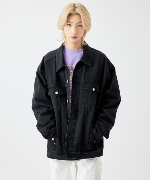 re_k by JUNRED（レクバイジュンレッド）の「【　re_k by JUNRED　】BIGデニムサイドジップGジャン（デニムジャケット・メンズ・ブルー/ブラック・L/M/S）」の10枚目の写真