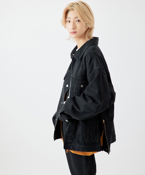 re_k by JUNRED（レクバイジュンレッド）の「【　re_k by JUNRED　】BIGデニムサイドジップGジャン（デニムジャケット・メンズ・ブルー/ブラック・L/M/S）」の12枚目の写真