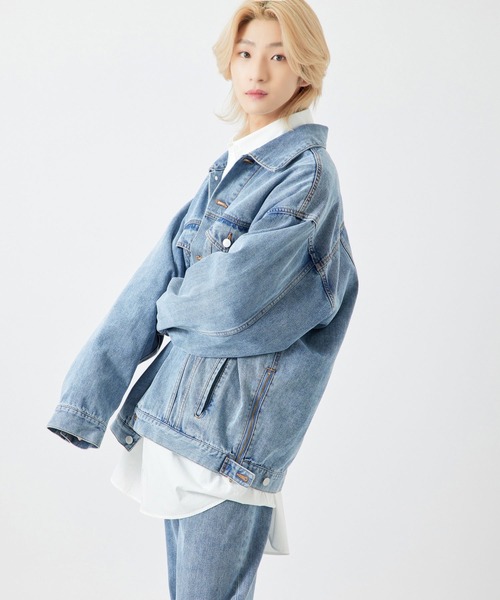 re_k by JUNRED（レクバイジュンレッド）の「【　re_k by JUNRED　】BIGデニムサイドジップGジャン（デニムジャケット・メンズ・ブルー/ブラック・L/M/S）」の16枚目の写真