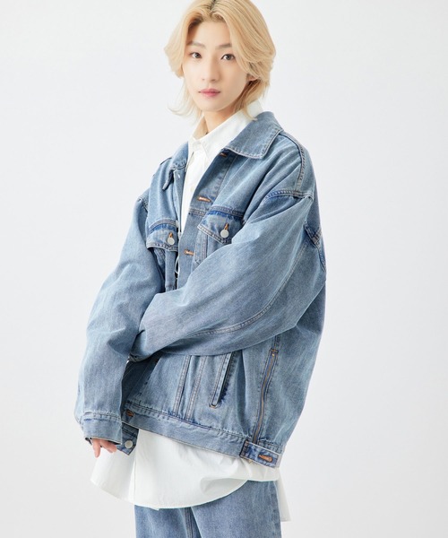 re_k by JUNRED（レクバイジュンレッド）の「【　re_k by JUNRED　】BIGデニムサイドジップGジャン（デニムジャケット・メンズ・ブルー/ブラック・L/M/S）」の17枚目の写真