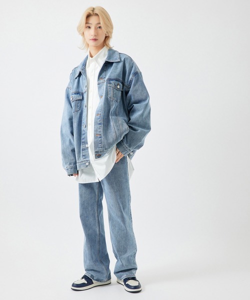 re_k by JUNRED（レクバイジュンレッド）の「【　re_k by JUNRED　】BIGデニムサイドジップGジャン（デニムジャケット・メンズ・ブルー/ブラック・L/M/S）」の21枚目の写真