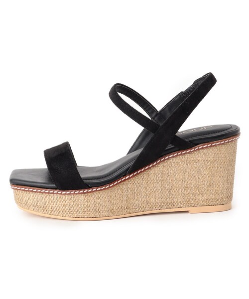 SOUP（スープ）の「◆スクエアウェッジサンダル（サンダル・レディース・キャメル/ブラック・30/40/35）」の5枚目の写真