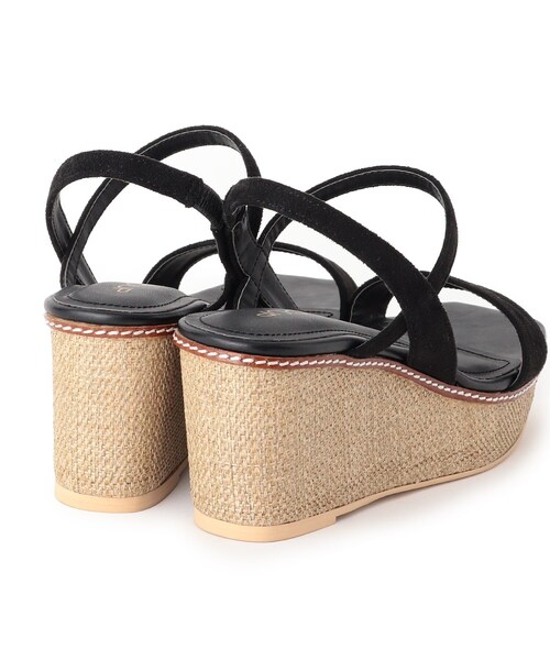 SOUP（スープ）の「◆スクエアウェッジサンダル（サンダル・レディース・キャメル/ブラック・30/40/35）」の6枚目の写真