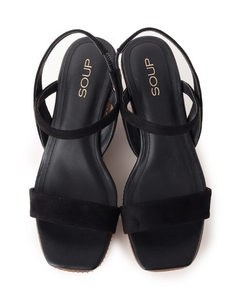 SOUP（スープ）の「◆スクエアウェッジサンダル（サンダル・レディース・キャメル/ブラック・30/40/35）」の7枚目の写真