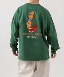 【VISION STREET WEAR/ヴィジョンストリートウェア】スケボー&シューズワッペンロンT/バックデザイン/ビッグシルエット