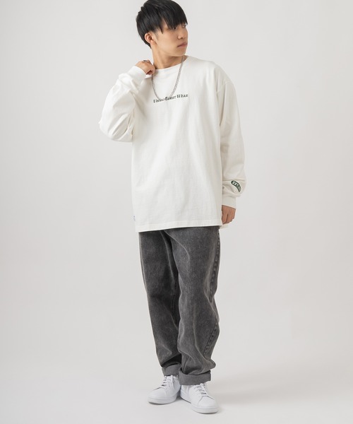VISION STREET WEAR(ヴィジョンストリートウェア)の「【VISION STREET WEAR/ヴィジョンストリートウェア】スケボー&シューズワッペンロンT/バックデザイン/ビッグシルエット(Tシャツ/カットソー・メンズ・ホワイト/チャコールグレー/アッシュグレー/グリーン・M/L/XL)」の12枚目の写真
