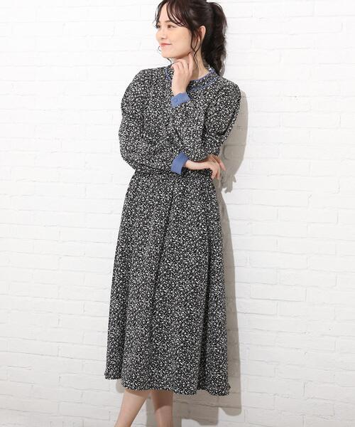 Cutie Blonde（キューティーブロンド）の「◆【S-L】パイピング花柄ワンピース（ワンピース・レディース・ブラック系/グリーン系その他2/ベージュ系・01/02/03）」の4枚目の写真