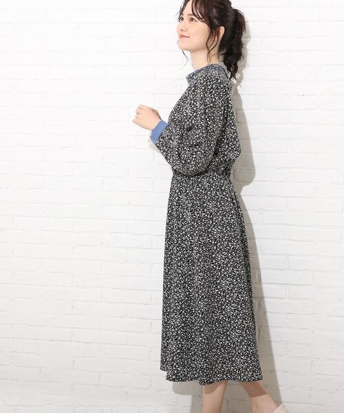 Cutie Blonde（キューティーブロンド）の「◆【S-L】パイピング花柄ワンピース（ワンピース・レディース・ブラック系/グリーン系その他2/ベージュ系・01/02/03）」の5枚目の写真