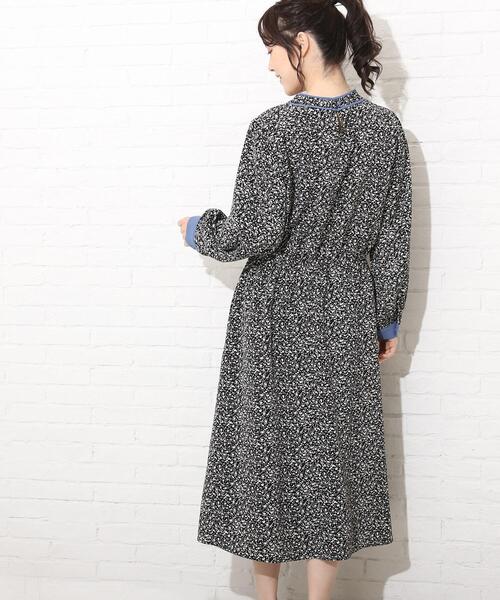 Cutie Blonde（キューティーブロンド）の「◆【S-L】パイピング花柄ワンピース（ワンピース・レディース・ブラック系/グリーン系その他2/ベージュ系・01/02/03）」の6枚目の写真