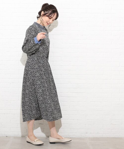 Cutie Blonde（キューティーブロンド）の「◆【S-L】パイピング花柄ワンピース（ワンピース・レディース・ブラック系/グリーン系その他2/ベージュ系・01/02/03）」の8枚目の写真