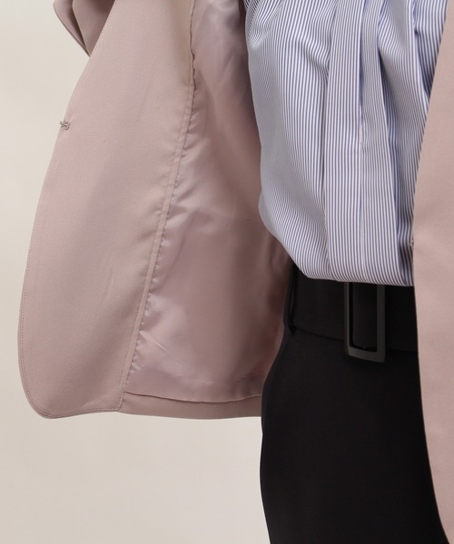 TRUDEA（トルディア）の「ダブルクロスノーカラージャケット（ノーカラージャケット・レディース・ベージュ/ネイビー/ラベンダー・SMALL/MEDIUM/LARGE）」の12枚目の写真