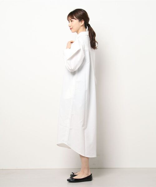 Settimissimo(セッティミッシモ)の「タックスリーブ比翼シャツワンピース(ワンピース・レディース・ブラック/アイボリー/ミント・FREE)」の6枚目の写真