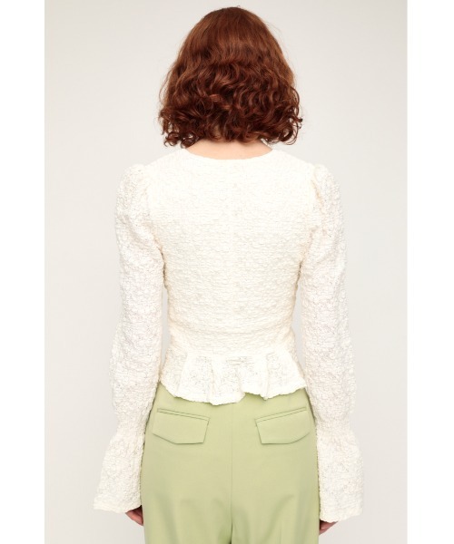 SLY（スライ）の「FRONT BUTTON CUT LACE TOPS フロント ボタン カット 