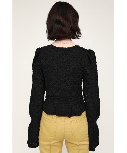SLY（スライ）の「FRONT BUTTON CUT LACE TOPS フロント ボタン カット 