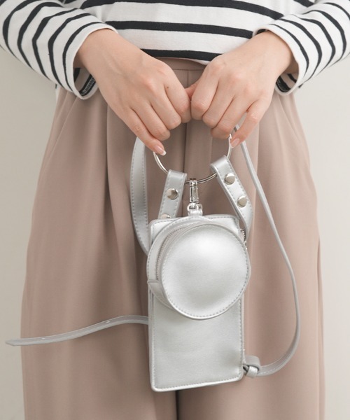 Futier land（フューティアランド）の「2連リングショルダーミニバッグ（ショルダーバッグ・レディース・グリーン/イエロー/ピンク/シルバー/マルチ・FREE）」の13枚目の写真