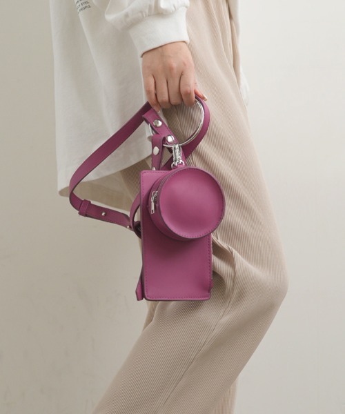 Futier land（フューティアランド）の「2連リングショルダーミニバッグ（ショルダーバッグ・レディース・グリーン/イエロー/ピンク/シルバー/マルチ・FREE）」の10枚目の写真