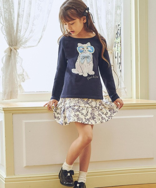 PAUL&JOE(ポールアンドジョー)の「PAUL & JOE(ポール & ジョー) Kids & Junior サングラスキャット長袖Tシャツ(Tシャツ/カットソー・キッズ・ラベンダー/ネイビー/ホワイト・130cm/150cm/120cm/110cm/140cm)」の6枚目の写真