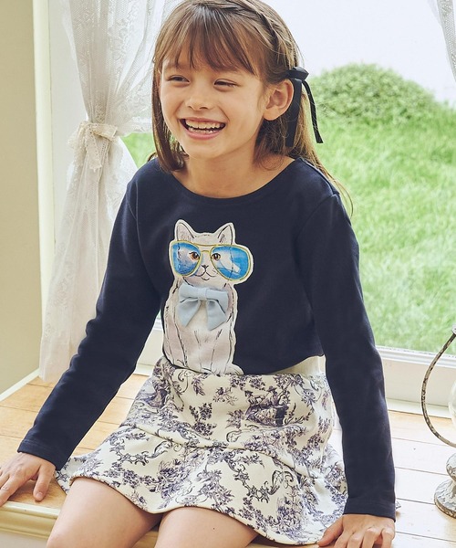 PAUL&JOE(ポールアンドジョー)の「PAUL & JOE(ポール & ジョー) Kids & Junior サングラスキャット長袖Tシャツ(Tシャツ/カットソー・キッズ・ラベンダー/ネイビー/ホワイト・130cm/150cm/120cm/110cm/140cm)」の9枚目の写真