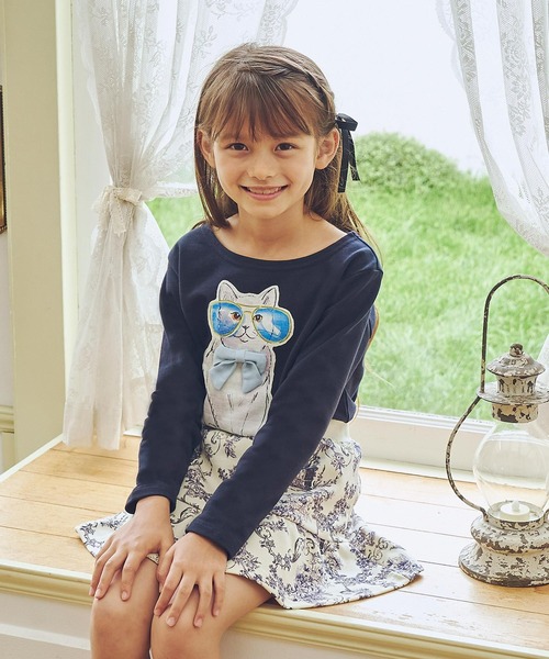 PAUL&JOE(ポールアンドジョー)の「PAUL & JOE(ポール & ジョー) Kids & Junior サングラスキャット長袖Tシャツ(Tシャツ/カットソー・キッズ・ラベンダー/ネイビー/ホワイト・130cm/150cm/120cm/110cm/140cm)」の10枚目の写真