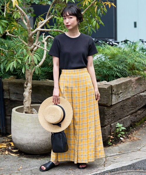 FREAK'S STORE（フリークスストア）の「サマーチェックプリーツスカート（スカート・レディース・イエロー/グリーン・ﾌﾘ-）」の7枚目の写真