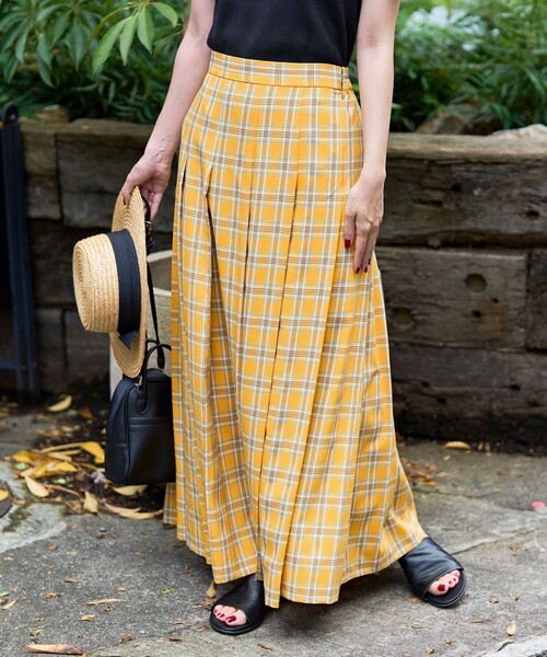 FREAK'S STORE（フリークスストア）の「サマーチェックプリーツスカート（スカート・レディース・イエロー/グリーン・ﾌﾘ-）」の9枚目の写真