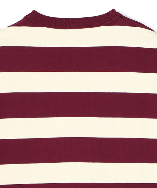 Schott(ショット)の「Schott/ショット/WIDE BORDER POCKET T-SHIRT/ワイドボーダー ポケットTシャツ(Tシャツ/カットソー・メンズ・ブラック/インディゴブルー/バーガンディー/ワイン/ネイビー・MEDIUM/LARGE/X-LARGE/XX-LARGE)」の12枚目の写真