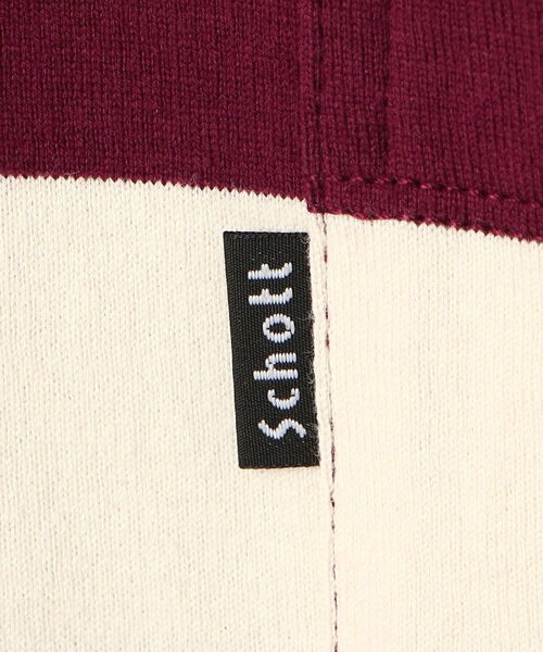 Schott(ショット)の「Schott/ショット/WIDE BORDER POCKET T-SHIRT/ワイドボーダー ポケットTシャツ(Tシャツ/カットソー・メンズ・ブラック/インディゴブルー/バーガンディー/ワイン/ネイビー・MEDIUM/LARGE/X-LARGE/XX-LARGE)」の8枚目の写真